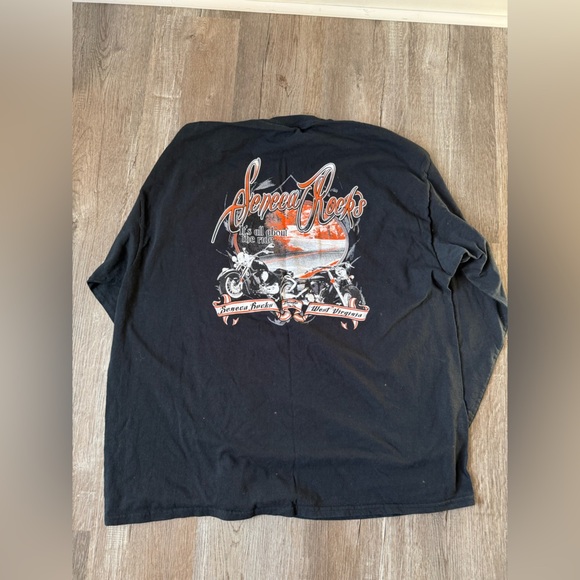 VTG Biker TShirt Seneca Rocks Weat Virginia It’s All About The Ride Black 2XL - Picture 3 of 8